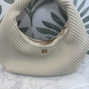 Sam Edelman Cream Textured Hobo Bag